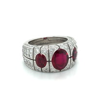 Burma Ruby and Diamond Ring by Péclard in 18 Karat White Gold