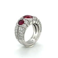 Burma Ruby and Diamond Ring by Péclard in 18 Karat White Gold