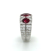 Burma Ruby and Diamond Ring by Péclard in 18 Karat White Gold