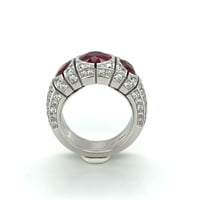 Burma Ruby and Diamond Ring by Péclard in 18 Karat White Gold