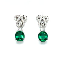 Emerald and Diamond Earstuds by Péclard in 18 Karat White Gold