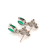 Emerald and Diamond Earstuds by Péclard in 18 Karat White Gold