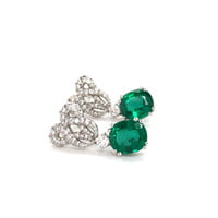 Emerald and Diamond Earstuds by Péclard in 18 Karat White Gold