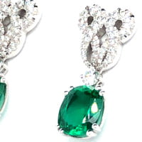 Emerald and Diamond Earstuds by Péclard in 18 Karat White Gold