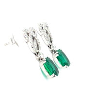 Emerald and Diamond Earstuds by Péclard in 18 Karat White Gold