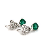 Emerald and Diamond Earstuds by Péclard in 18 Karat White Gold