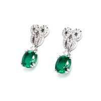 Emerald and Diamond Earstuds by Péclard in 18 Karat White Gold