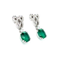 Emerald and Diamond Earstuds by Péclard in 18 Karat White Gold