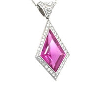 5.65 Carat Pink Sapphire and Diamond Pendant in 18 Karat White Gold