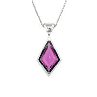 5.65 Carat Pink Sapphire and Diamond Pendant in 18 Karat White Gold