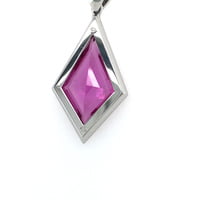 5.65 Carat Pink Sapphire and Diamond Pendant in 18 Karat White Gold