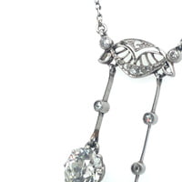 Gorgeous Belle Époque Négligée Diamond Necklace in Platinum 950