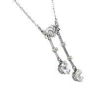Gorgeous Belle Époque Négligée Diamond Necklace in Platinum 950