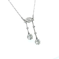 Gorgeous Belle Époque Négligée Diamond Necklace in Platinum 950