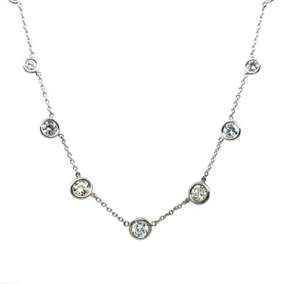 Classic Diamond Necklace in 18 Karat White Gold