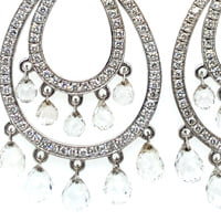 Fabulous Rock Crystal and Diamond Pendant Earrings in 18 Karat White Gold