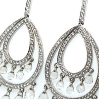 Fabulous Rock Crystal and Diamond Pendant Earrings in 18 Karat White Gold