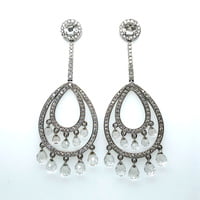 Fabulous Rock Crystal and Diamond Pendant Earrings in 18 Karat White Gold