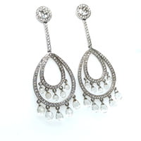 Fabulous Rock Crystal and Diamond Pendant Earrings in 18 Karat White Gold