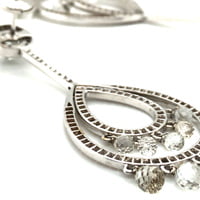 Fabulous Rock Crystal and Diamond Pendant Earrings in 18 Karat White Gold