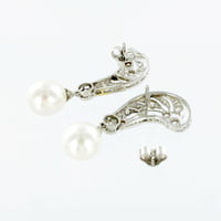 Cultured South Sea Pearls And Diamond Earrings In Platinum