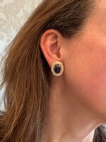 Sapphire and Diamond Earclips in 18 Karat Yellow Gold by MAYOR'S