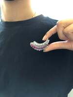 Flamboyant Ruby and Diamond Brooch in White Gold 18 Karat Flamboyant Ruby and Diamond Brooch in White Gold 18 Karat