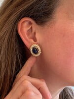 Sapphire and Diamond Earclips in 18 Karat Yellow Gold by MAYOR'S Sapphire and Diamond Earclips in 18 Karat Yellow Gold by MAYOR'S
