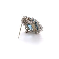 Aquamarine and Diamond Pendant/Brooch in 18 Karat White Gold by J. F. Neukomm Aquamarine and Diamond Pendant/Brooch in 18 Karat White Gold by J. F. Neukomm