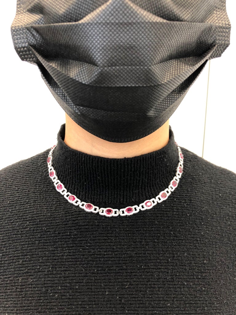 Ruby and Diamond Necklace in Platinum 950 Ruby and Diamond Necklace in Platinum 950