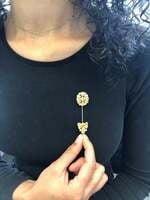 Magnificent Yellow Sapphire and Diamond Pin in 18K Yellow Gold Magnificent Yellow Sapphire and Diamond Pin in 18K Yellow Gold