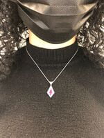 5.65 Carat Pink Sapphire and Diamond Pendant in 18 Karat White Gold