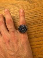 Blue Sapphire Bombe Dome Ring in 18 Karat Yellow Gold Blue Sapphire Bombe Dome Ring in 18 Karat Yellow Gold