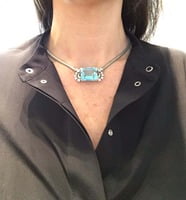 Aquamarine and Diamond Gold Necklace