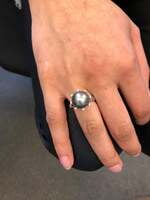 Fabulous Tahitian Pearl and Diamond Ring in White Gold Fabulous Tahitian Pearl and Diamond Ring in White Gold