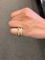 Three Colored Triology Ring with Diamonds Three Colored Triology Ring with Diamonds