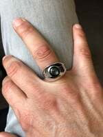Black Star Sapphire Ring in 18 Karat White Gold by Gübelin Black Star Sapphire Ring in 18 Karat White Gold by Gübelin