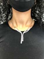 Elegant Y-shaped Diamond Necklace in 18 Karat White Gold Elegant Y-shaped Diamond Necklace in 18 Karat White Gold