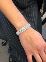 Stunning Diamond and Emerald Art Deco Bracelet in Platinum 950 Stunning Diamond and Emerald Art Deco Bracelet in Platinum 950