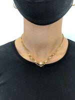 Artistic Diamond Link Necklace in Yellow Gold